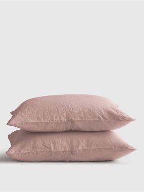 Dusty Mauve European Linen King Sham Set